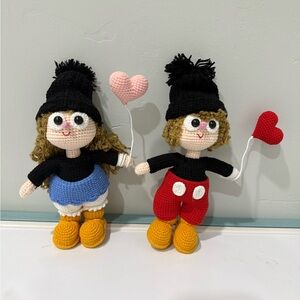 Handmade Crochet Doll ( Sisi Mickey and Minnie)